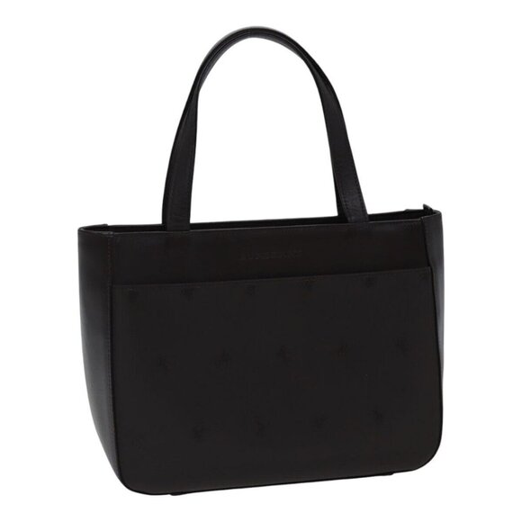 BURBERRY Hand Bag Nylon Leather Brown Silver Auth - Picture 8 of 16